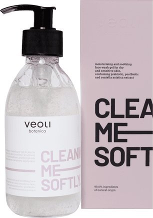 Xhel pastrimi për fytyrë Veoli Botanica, 190 ml, për lëkurë të thatë edhe të ndjeshme