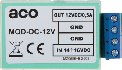 DC/DC конвертор ACO MOD-DC-12V, влез 14-16V, излез 12V 6W