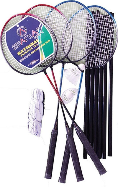 Set badminton Spartan Power for 4, me rrjetë, 4 reketë, shumëngjyrësh