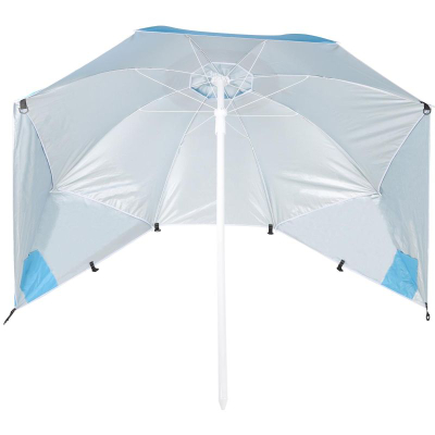 Çadër plazhi XXL, 240cm, me mure anësore, blu