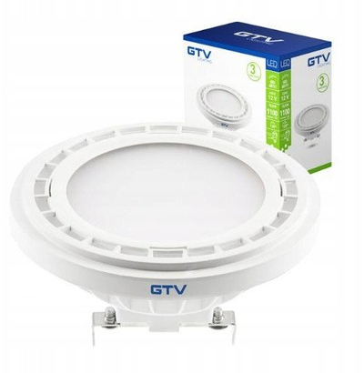 Llambë LED GTV AR111, 12.5W, 3000K G53, e bardhë