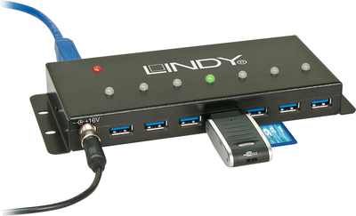 USB Hub Lindy me 7 porta, USB-A 3.0