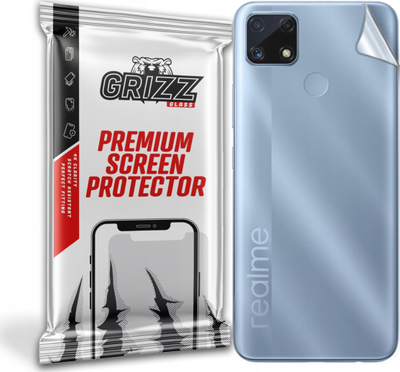 Folie mbrojtëse mbrapa GrizzGlass për Realme C25Y, SatinSkin, përfundim mat, transparente