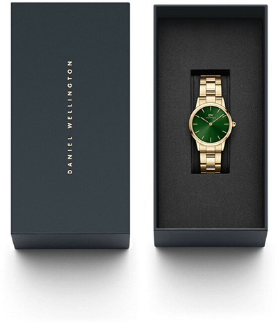 Orë për femra Daniel Wellington Iconic Link Emerald, e artë