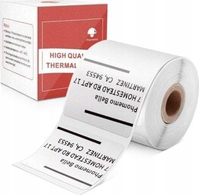 Rrotullë etiketa ngjitëse Phomemo XP5030-230, 230 etiketa, 50x30mm, e bardhë