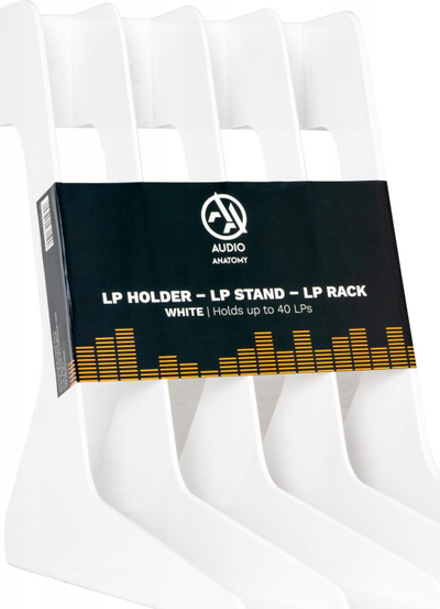 Mbajtës disqesh vinyl Audio Anatomy LP Holder, plastikë, mban gati 40 LP, i bardhë