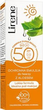 Emulsion për fytyrë Lirene SPF50, 50 ml, me aloe vera