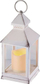 Fanar dekorativ LED EMOS Lantern Antique White, me timer, 3x AAA, i bardhë antik