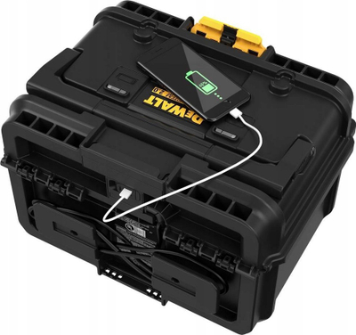 Kuti veglash Dewalt ToughSystem 2.0 DWST83471-QW, karikues baterish 18V XR FlexVolt, porta USB, e verdhë