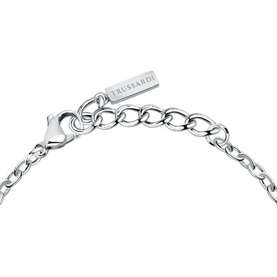 Byzylyk për femra Trussardi T-Logo TJAXC30, 19 cm, i argjendtë