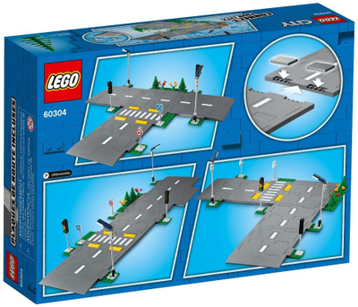 Set ndërtimi LEGO City 60304 Road Plates, pllaka rruge, gri