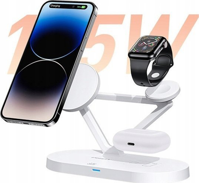 Karikues wireless Tech-Protect QI15W-A41 3n1, MagSafe, 15W, i bardhë