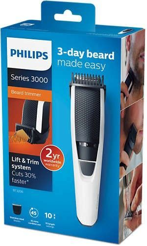 Makinë rroje Philips Beardtrimmer Series 3000 BT3206 / 14, e bardhë