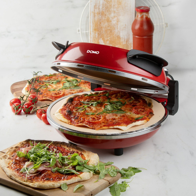 Furrë elektrike për pizza DOMO DO9284PZ Pizzabacker, 32cm, 400°C, e kuqe