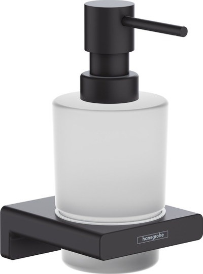 Dozator sapuni Hansgrohe Liquid, 200 ml, për mur, i zi mat