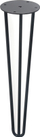 Këmbë metalike Sourcing Steel Hairpin Triple 8 L400, 400mm, set, e zezë