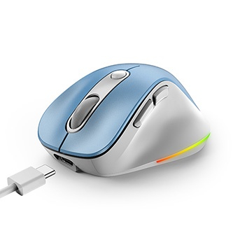 Mouse wireless Genius Ergo 9000S Pro, 2400DPI, optik, i bardhë kaltër