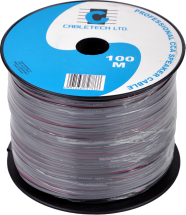 Kabëll altoparlantësh Cabletech KAB0352, 2x0.20 mm, 100 m, i zi