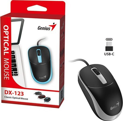 Maus Genius DX-123, USB-C, 1200 DPI, црно сив