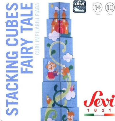 Set blloqesh edukative Giochi Progressive Blocks Fairy Tale, përralla Jack and the Beanstalk, shumëngjyrëshe