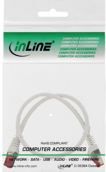 Мрежен кабел Интос Patchcord, Cat.6, 0.25m, бел