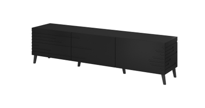 Komoda TV Cama Meble Nova, MDF, 186x48x40cm, e zezë
