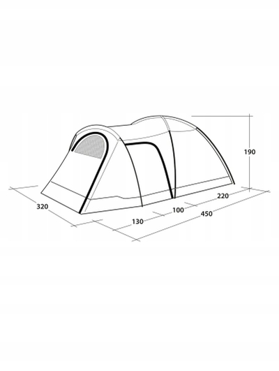 Tenda Outwell Cloud 5 Plus, 5 persona, e gjelbër