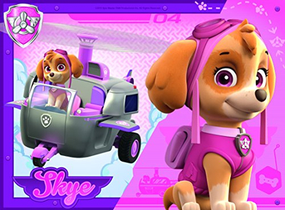 Puzzle për kalamaj Paw Patrol Skye, set me 4 copë, 12 pjesë secila, shumëngjyrësh