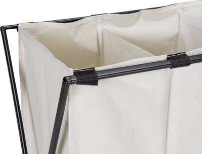 Shportë rrobash Wenko Laundry Collector Trio XL, 145L, me tre ndarje, bezhë