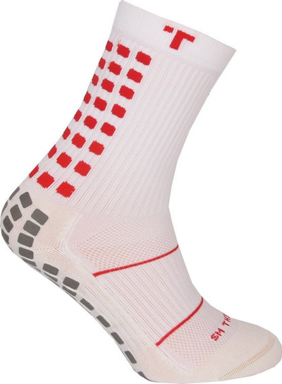 Фудбалски чорапи Trusox 3.0 Thin S877555, противлизгачки, бели со црвено