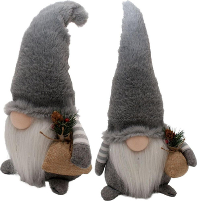 Dekor ndriçues xhuxh Gnome W Bag, pelush, 38 cm, gri