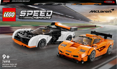 Lodra LEGO Speed Champions 76918 McLaren Solus GT F1 LM, set me lego për ndërtim, 9+, portokalli me të bardhë