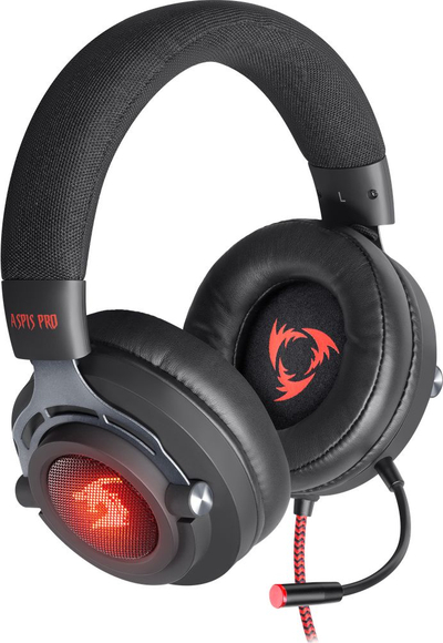 Kufje gaming Genesis Aspis Pro, 7.1 virtual surround, mikrofon që hiqet, të zeza me të kuqe