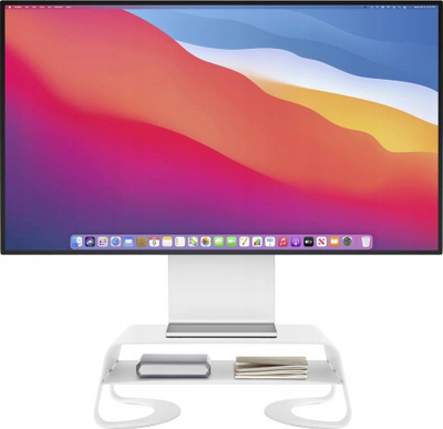 Mbajtëse monitori Twelve South Curve Riser, deri 32", metalike, e bardhë