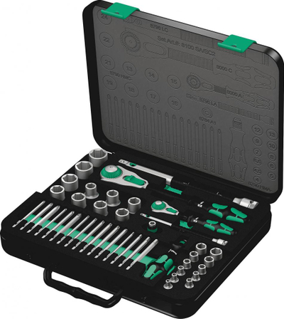 Set veglash Wera 8100 SA/SC 2, 43 pjesë, me kuti metalike