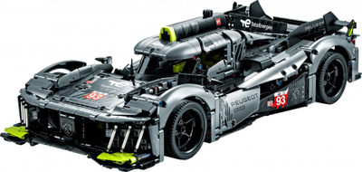 Set LEGO Technic Peugeot 9X8 24H Le Mans Hybrid Hypercar, model gare për të rritur, shumëngjyrëshe