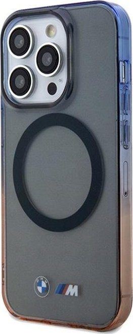 Mbrojtëse telefoni BMW Gradient Bumper MagSafe, për iPhone 15 Pro Max, gri