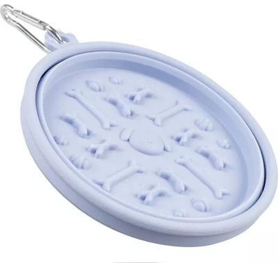 Tас за патување Duvo+ Travel Bowl With Lick Mat, 325ml, 12x12x4.5cm, сина