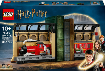 Dekor rafti Book Nook Hogwarts Express, me tulla ndërtimi, për raft librash, shumëngjyrësh