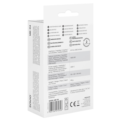 Mouse wireless MB-04, 1600 DPI, Bluetooth 5.4, i zi