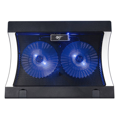 Bazë ftohëse laptopi Havit HVF2051, deri 17", 2 ventilatorë LED, e zezë