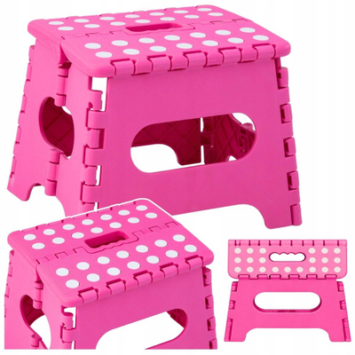 Tabure palos me kundër‑rrëshqitje Folding Stool Footrest Step, 24 x 19 cm, rozë