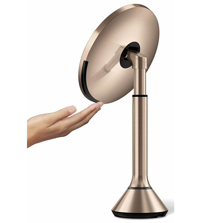 Pasqyrë për grim Simplehuman Dual Light, 20 cm, ari rozë