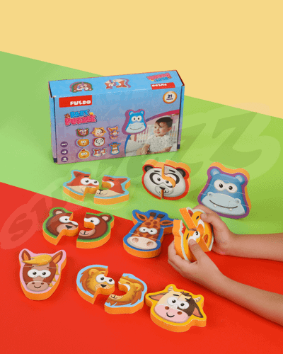 Puzzle për foshnje Puedo Baby Puzzle, set 9 puzzle, 21 pjesë, shumëngjyrëshe
