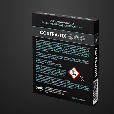 Антипаразитска огрлица за кучиња PESS CONTRA-TIX, 60 cm, водоотпорна