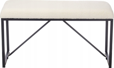 Декоративна клупа Actona Bench 81x38, метал и текстил, 81x42x38 cm, бела