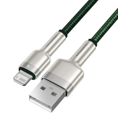 Kabllo USB Baseus USB A në Lightning, 2 m, jeshile