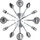 Orë muri Atmosphera Cutlery, 38 cm, metal, argjendi