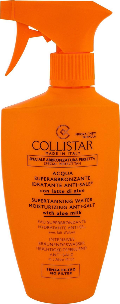 Ujë bronzues Collistar Supertanning Water, që lag lëkurën, me aloe, 400ml