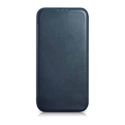 Këllëf telefoni iCarer Oil Wax Premium Leather Folio për iPhone 14 Plus, me kapak, MagSafe, blu